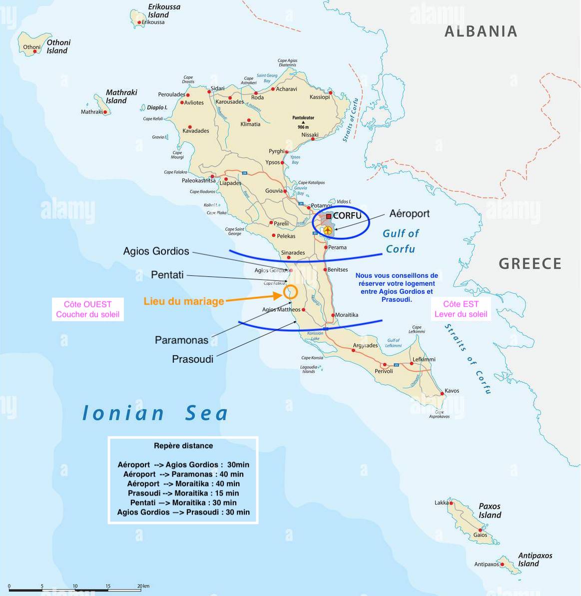 Map repère Corfu
